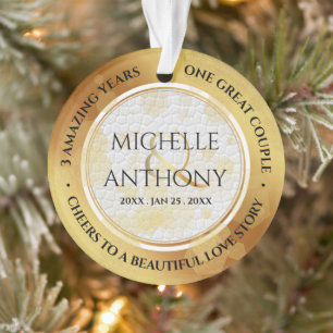 Elegantes 3. Leder Hochzeitsszenario Ornament