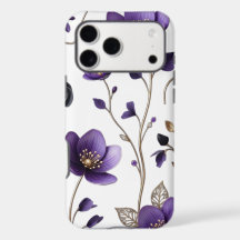 Elegantes 3D-lila und goldenes florales botanische