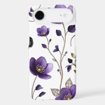 Elegantes 3D-lila und goldenes florales botanische
