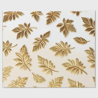 Elegantes 3D-Metallgold-Blattmuster-Wrap-Papier Geschenkpapier