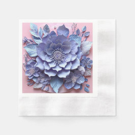 Elegantes 3D-Papier-Blume-Arrangement in Pastel To Serviette