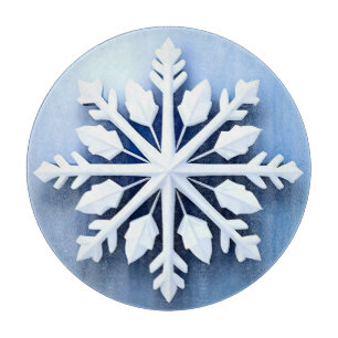 Elegantes 3D-Schneeflachendesign Schneidebrett