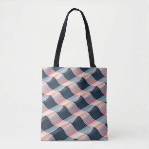 Elegantes 3D-Wellenmuster in Aquamariner, Rose und Tasche