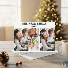 Elegantes 4-Foto-Collage-Skript glücklich Feiertagskarte