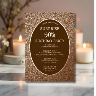 Elegantes 50. Foto auf Back Custom Birthday Einzig Folieneinladung