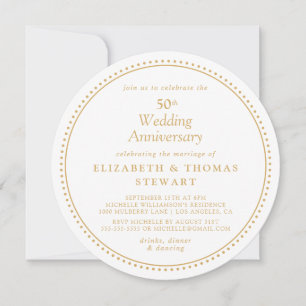 Elegantes 50. Hochzeitsjubiläum Einladung