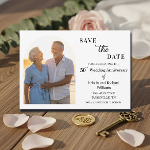 Elegantes 50. Hochzeitsjubiläumsfoto Save The Date