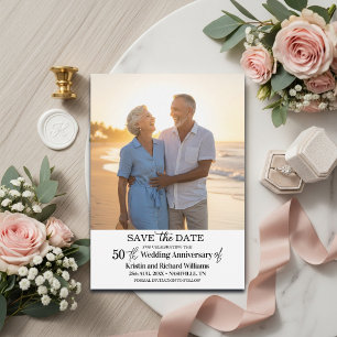 Elegantes 50. Hochzeitsjubiläumsfoto Save The Date