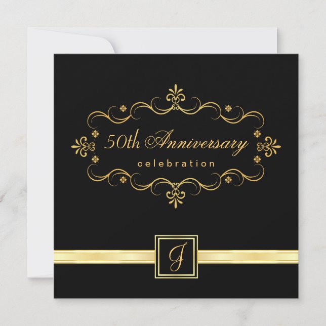 Elegantes 50-jähriges Jubiläum - Einladungen für M (Vorderseite)