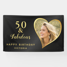 Elegantes 50 und fabelhaftes Black Gold Custom Fot Banner