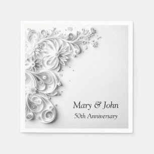 Elegantes 50. Wedding Paper Quilling Design Serviette