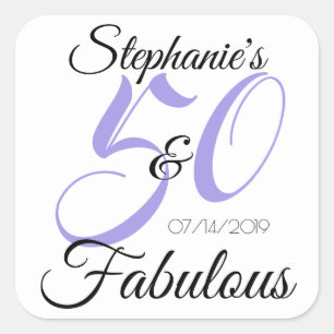 Elegantes 50er und fabelhafter personalisierter Ge Quadratischer Aufkleber