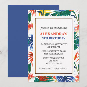 Elegantes 5. Geburtstag Einladungen Tropisches Par