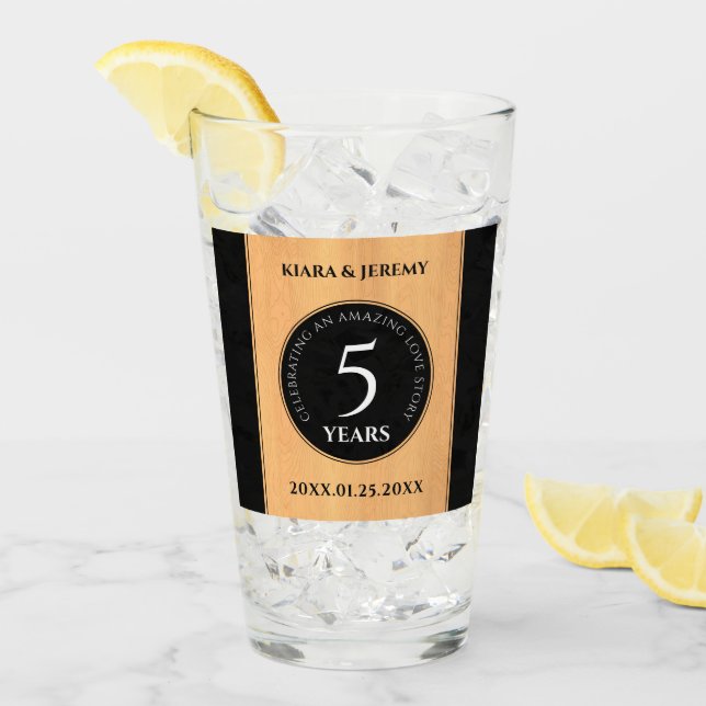 Elegantes 5. Jubiläum der Hochzeit von Holz Glas (Vorderseite Ice)