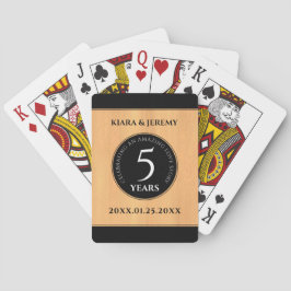 Elegantes 5. Jubiläum der Hochzeit von Holz Spielkarten