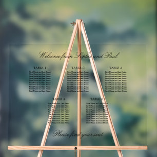 Elegantes 5 Tafelzeichen Akryllisches Zeichen Acrylschild