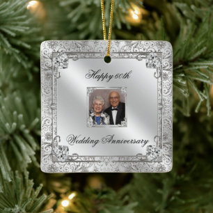 Elegantes 60. Hochzeitliches Jubiläum Keramikornament