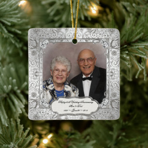 Elegantes 60. Hochzeitliches Jubiläum Keramikornament