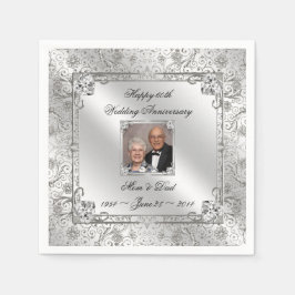 Elegantes 60. Hochzeitspapier Napkin Serviette