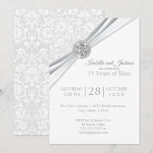 Elegantes 75./60. Diamant-Jubiläumsdesign Einladung