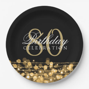 Elegantes 80. Geburtstags-Party-Glitzern-Gold Pappteller