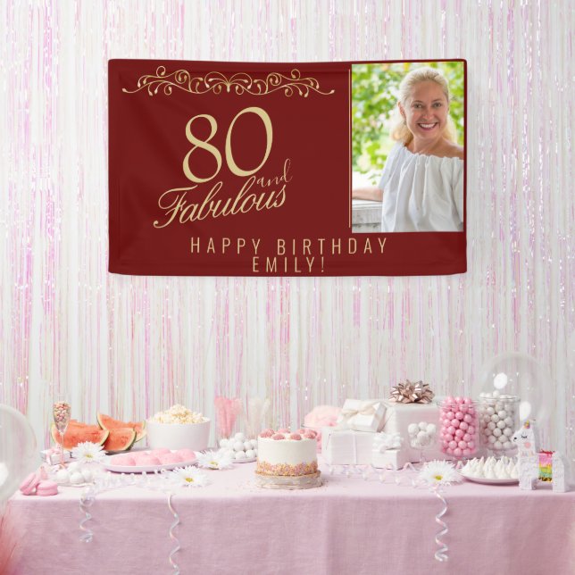 Elegantes 80-jähriges Foto Banner (Party)
