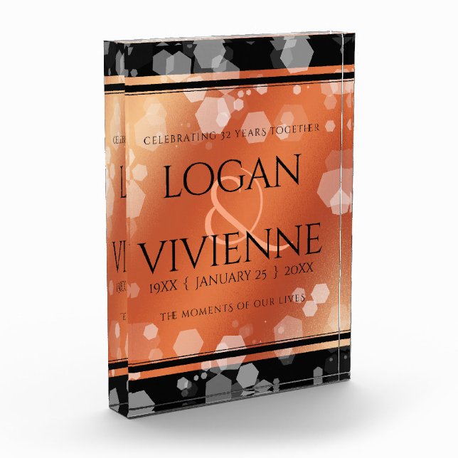 Elegantes 8. 32. Geburtstag der Bronze Fotoblock (Links)