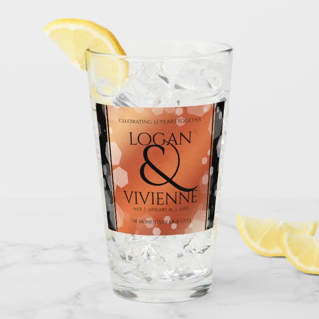 Elegantes 8. 32. Geburtstag der Bronze Glas (Vorderseite Ice)