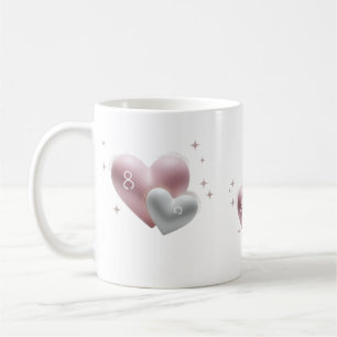 Elegantes 8. Jubiläum Big Little Hearts Classic Kaffeetasse