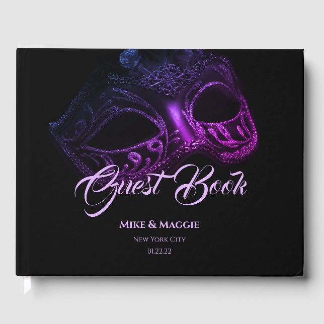 Elegantes Abend Wedding Guest Book Gästebuch (Vorderseite)