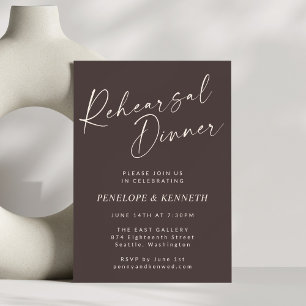 Elegantes Abendessen mit brauner Script-Probe im H Einladung
