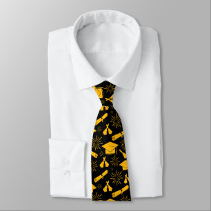 Elegantes Abschluss Thema Schwarz und Gold Krawatte