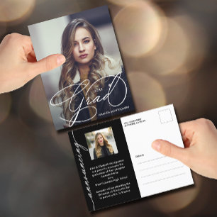 Elegantes Absolventen-Skript-Foto Absolventen-Ankü Postkarte