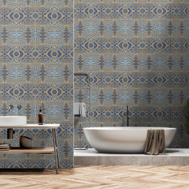 Elegantes Abstrakt geometrisches, modernes Blau un Tapete