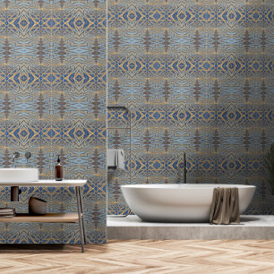 Elegantes Abstrakt geometrisches, modernes Blau un Tapete