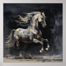 Elegantes Abstrakt Grau mit Goldenen Barock