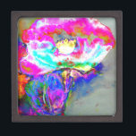 Elegantes abstrakt rosa aquamarines Blumengemälde Schmuckkiste<br><div class="desc">Elegantes abstrakt rosa aquamarines Blumengemälde</div>