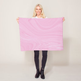 Elegantes Abstrakt rosa, flüssiges Marmorwerk | Fleecedecke