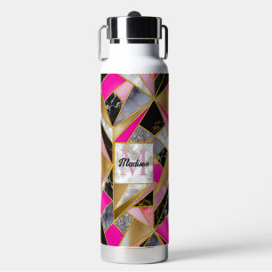 Elegantes abstrakt rosa, geometrisch trinkflasche