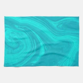 Elegantes Abstraktes Aquamarines Marmorarmatur | Geschirrtuch