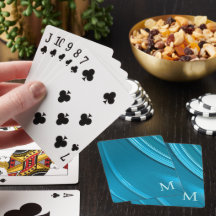 Elegantes Abstraktes Aquamarines Mit Monogramm