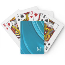 Elegantes Abstraktes Aquamarines Mit Monogramm