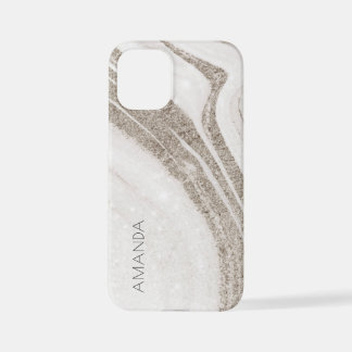Elegantes Abstraktes Blassgoldenes Marmor Agate  iPhone 12 Mini Hülle