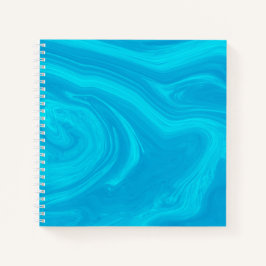 Elegantes Abstraktes blaues Flüssig-Marmor Artwork Notizbuch