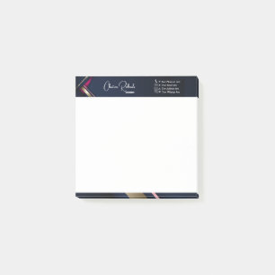Elegantes Abstraktes Blaues Rosa Post-it Klebezettel