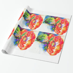 Elegantes abstraktes Blumengemälde Geschenkpapier