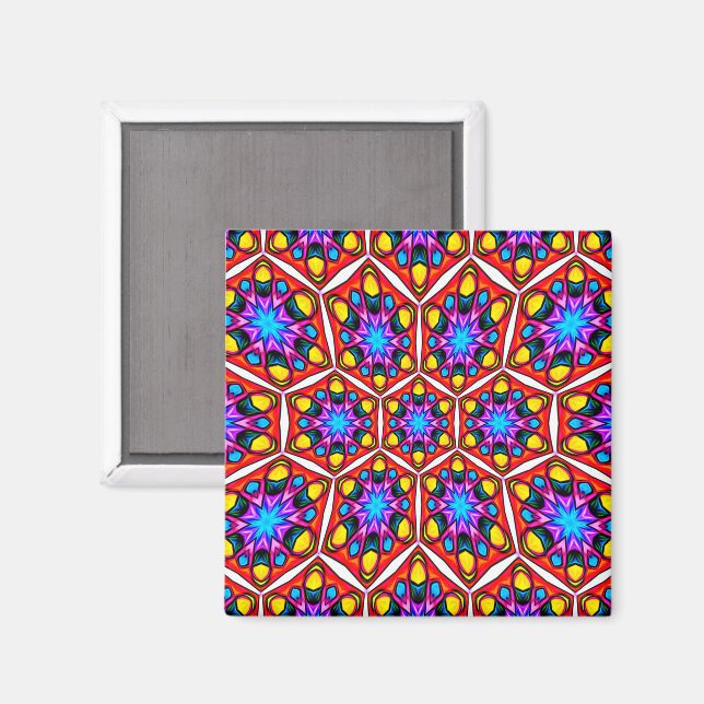 Elegantes Abstraktes Blumenmuster Magnet (Vorderseite/Rückseite)