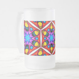 Elegantes Abstraktes Blumenmuster Mattglas Bierglas