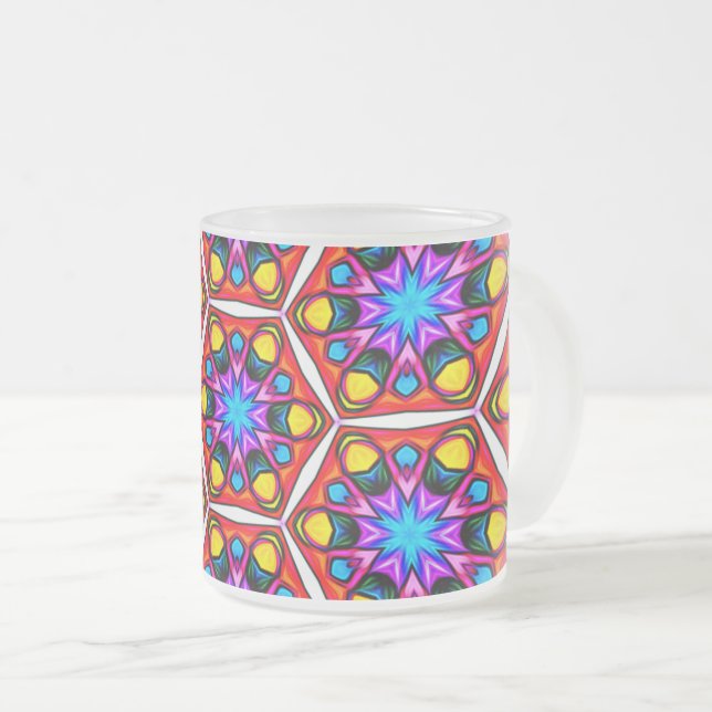 Elegantes Abstraktes Blumenmuster Mattglastasse (VorderseiteRechts)