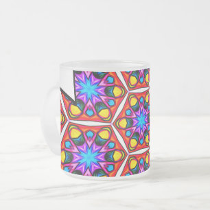 Elegantes Abstraktes Blumenmuster Mattglastasse